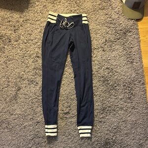 Athleta Navy Blue and White Joggers